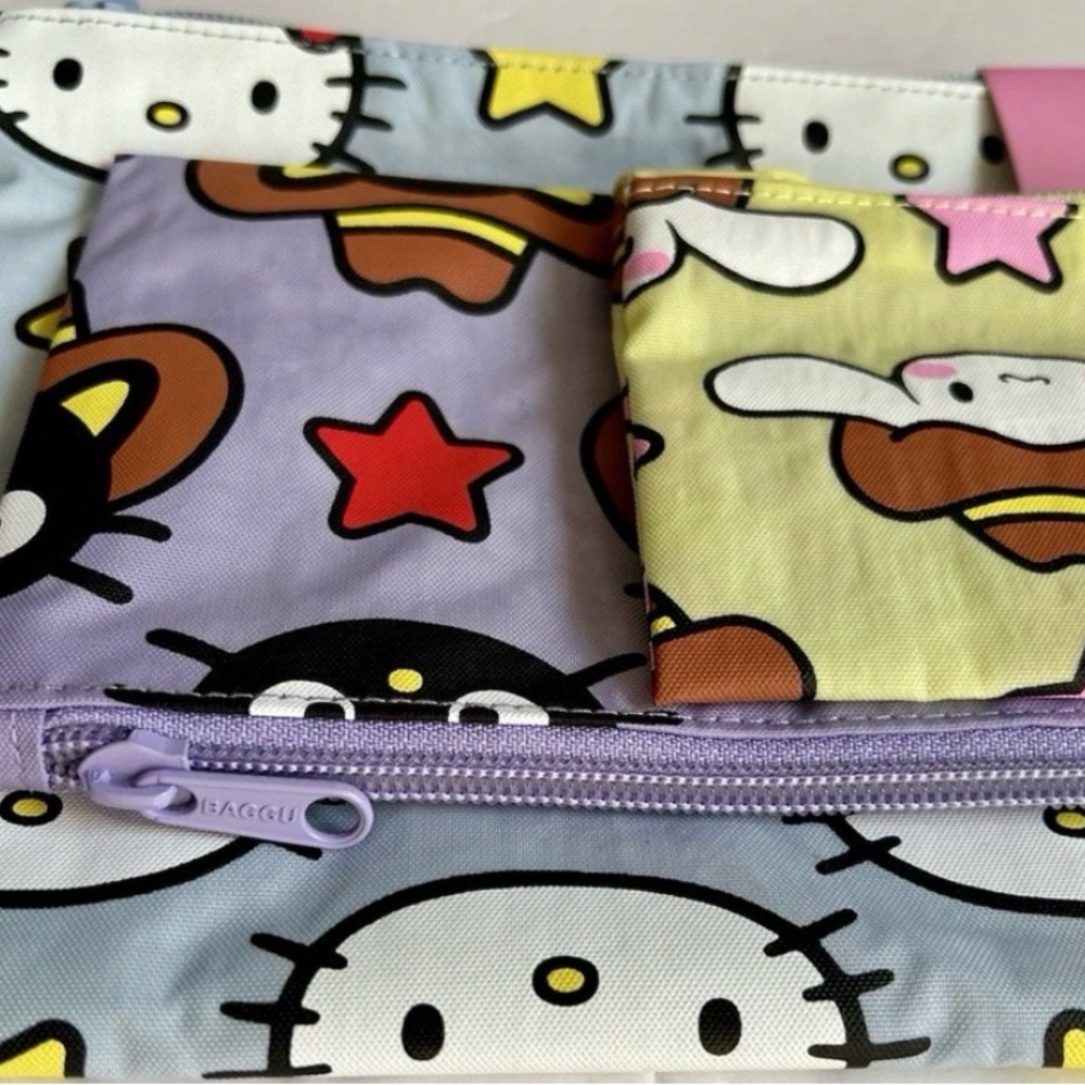 Baggu Hello Kitty and Friends Western flat go pouches NWT - Picture 5 of 6